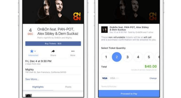 Facebook lanza una herramienta que permite comprar entradas